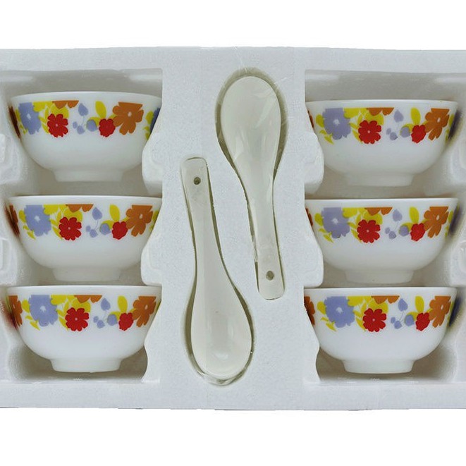 Bộ 6 chén 6 muỗng Opal