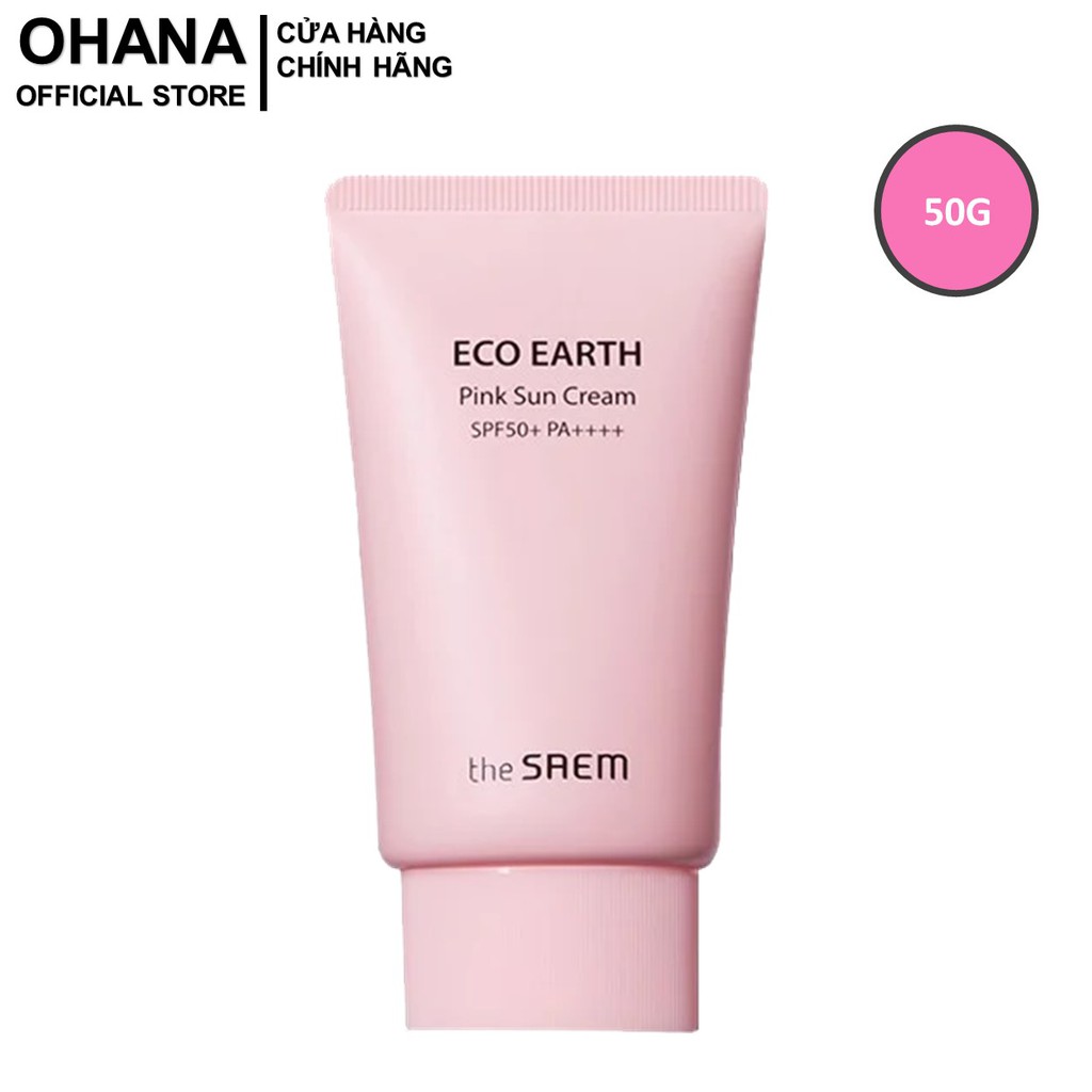 Kem Chống Nắng The SAEM Eco Earth Power Pink Sun Cream SPF50+ PA++++ 50g - Hồng