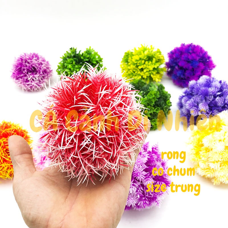 Mô hình cây rong CỎ CHÙM bằng nhựa trang trí hồ cá cảnh