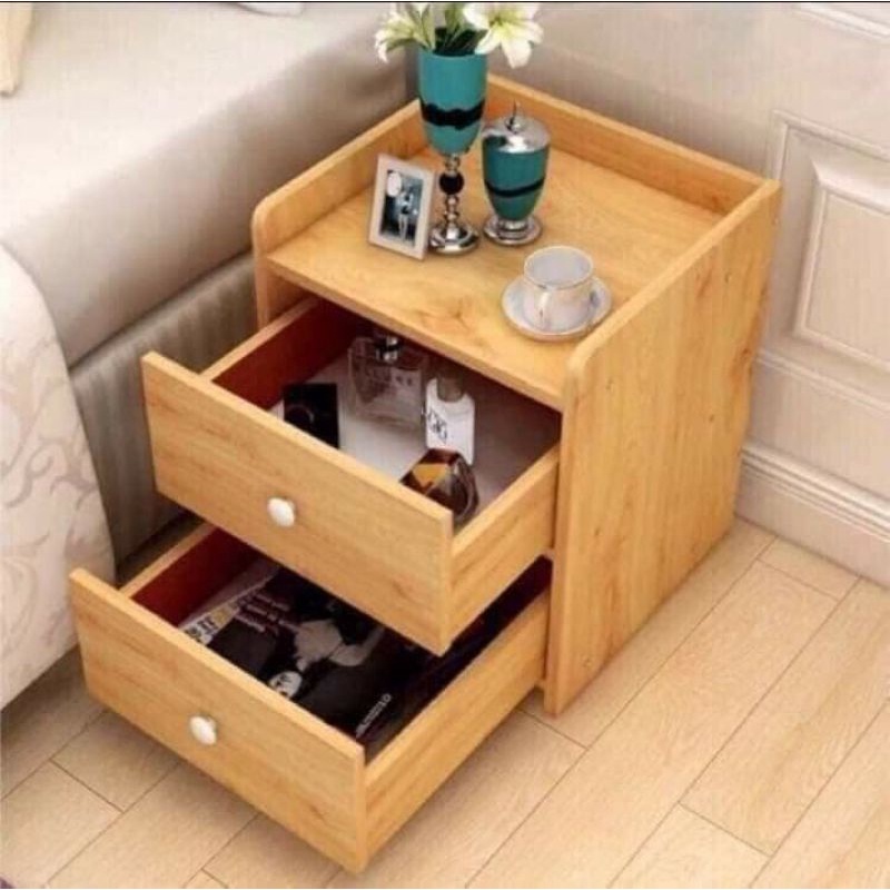 KỆ Tủ Để Đầu Giường 1 Ngăn và 2 Ngăn Vuông Màu Gỗ 40 x 26 x 32.5cm (GIÁ TẠI XƯỞNG)