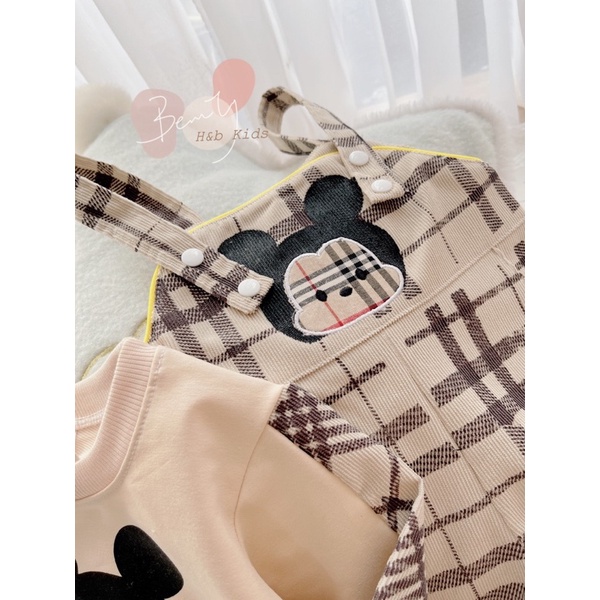 Yếm nhung gấu kèm áo da cá hb cho bé