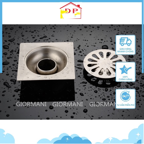 Nắp đây, Ga thoát sàn nhà tắm inox 304 KT 10x10 cm