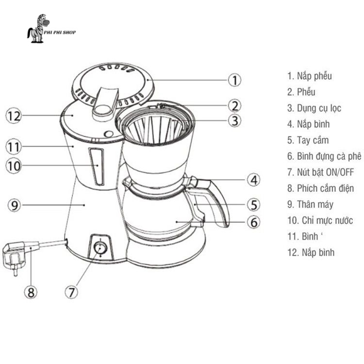 Máy pha cà phê tự động EJC551 màu đen , dung tích 1.5L