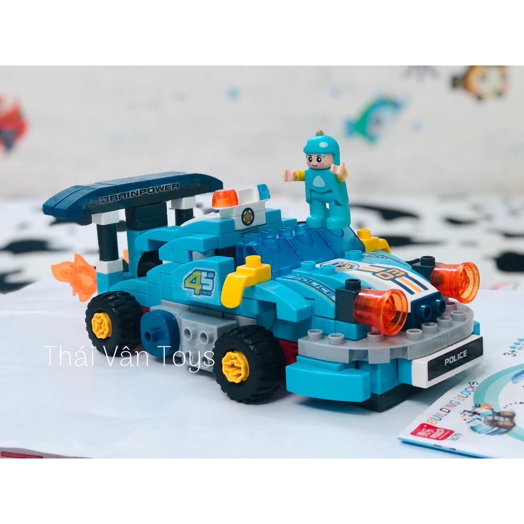 Lego Lắp Ráp Xe Đua siêu to 182 chi tiết Hãng Feelo xịn đẹp