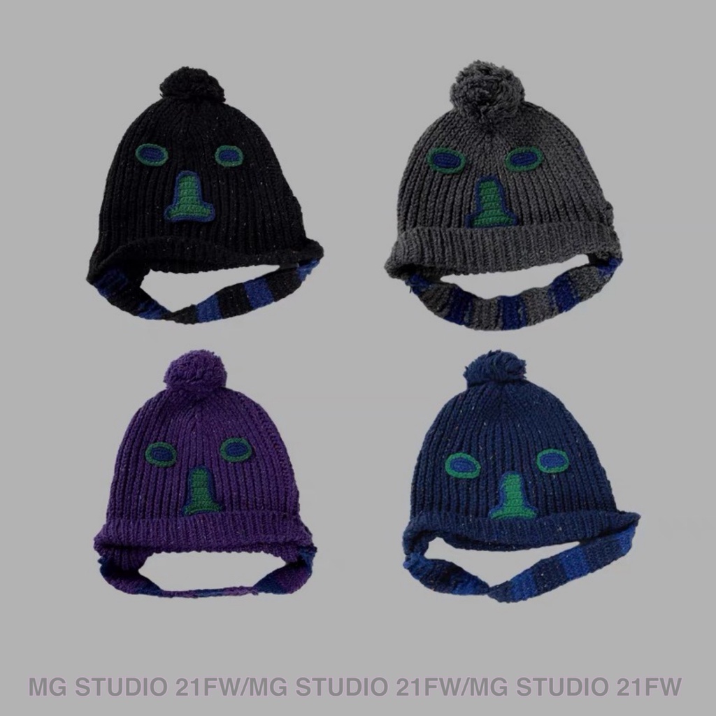 MG STUDIO/Funny warming knitted hat 4colors