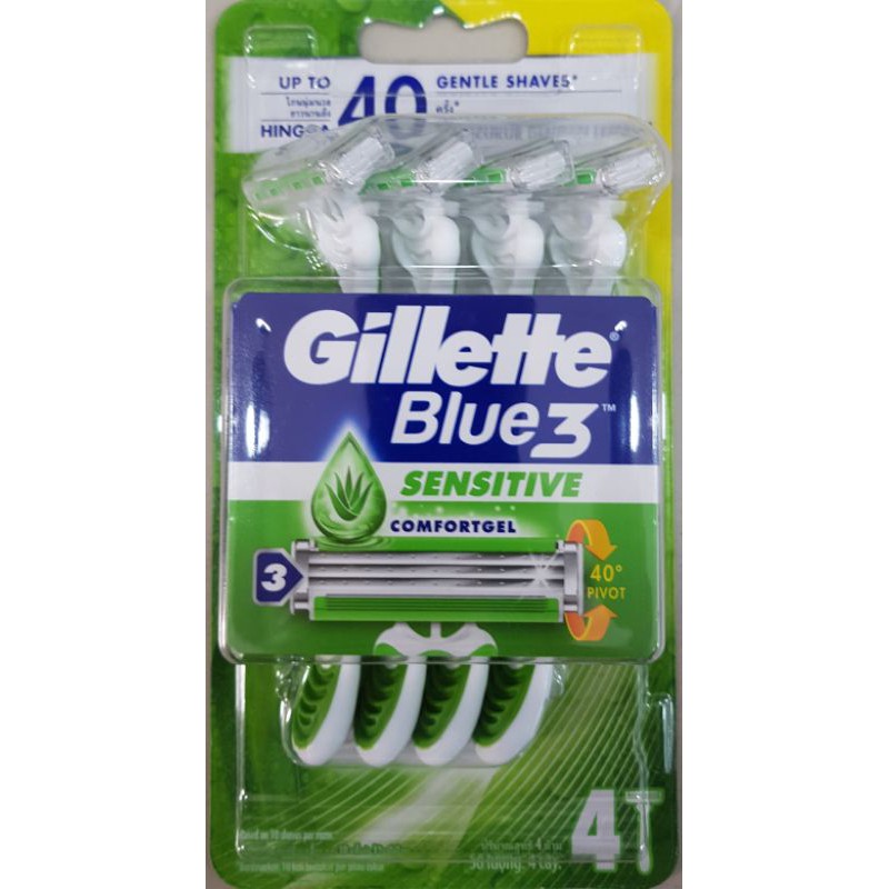 Dao Cạo Râu Gillette Blue 3 Sensitive (4 cây)