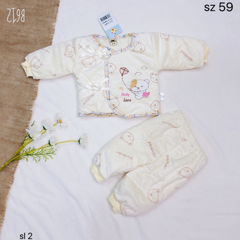 Bộ trần bông dày ấm cho bé sz 59(3-6M) from to