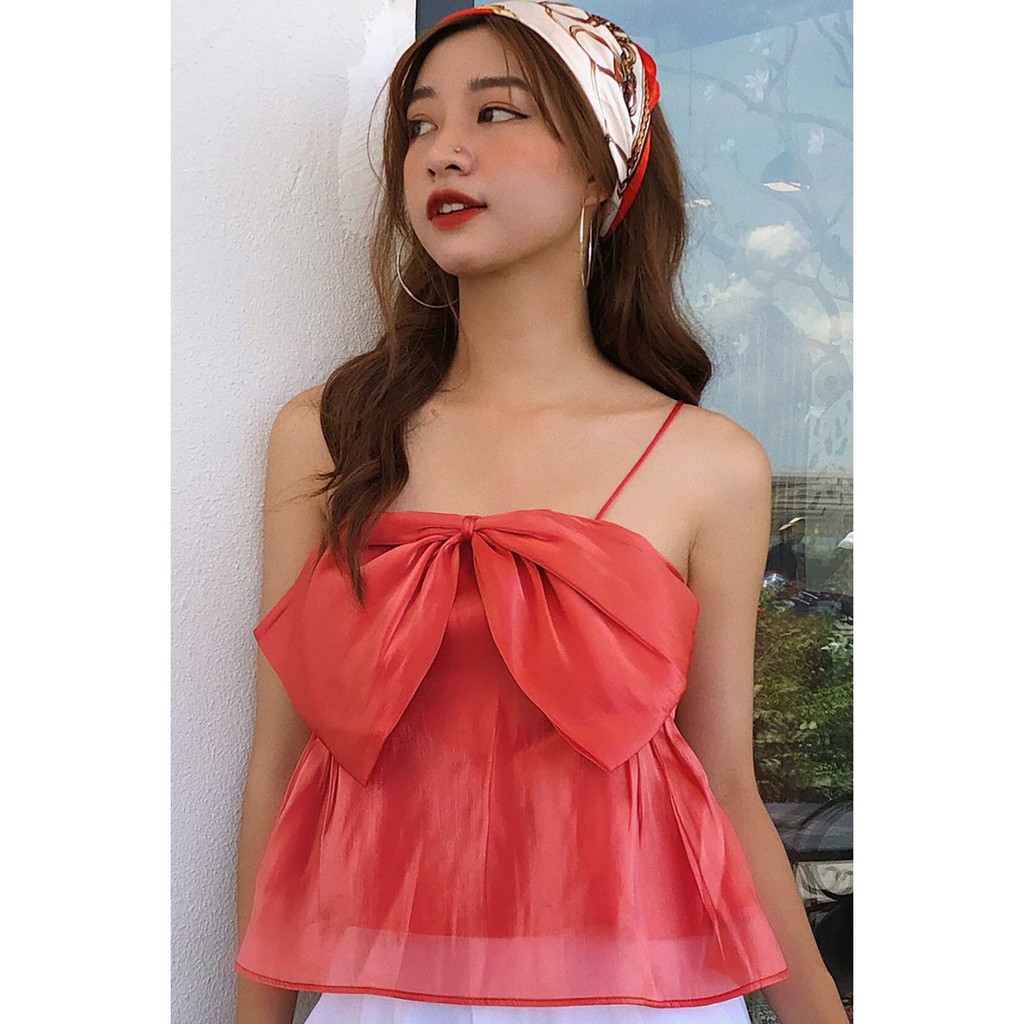 Áo 2 dây nơ ngực - 92Wear
