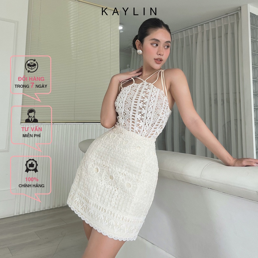 Đầm ren cổ chéo N1757 - KAYLIN