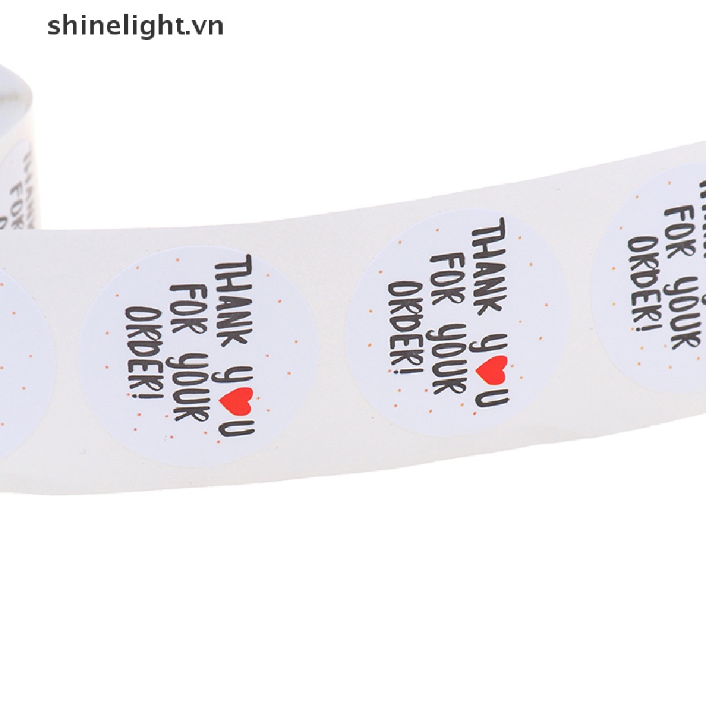 [shinelight] Set 500 Miếng Dán Tròn Cảm Ơn Bạn Cho Đặt Hàng Hóa Trái Tim Cảm Ơn [VN]