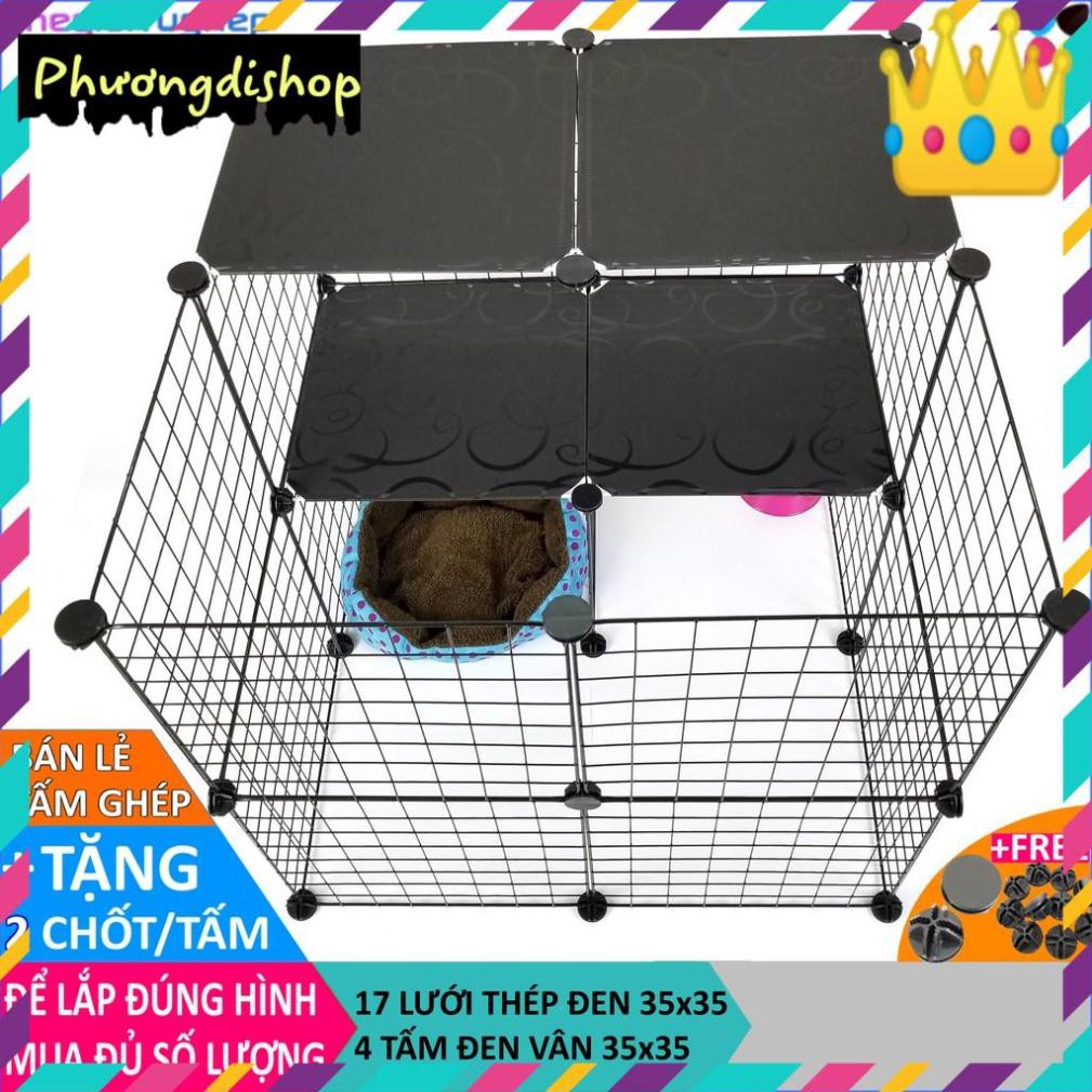 Quây chuồng chó (bán lẻ theo tấm) bằng tấm nhựa ghép, tấm lưới sắt, thép 35x35, mỗi tấm tặng kèm 2 chốt [BÁN BUÔN ]