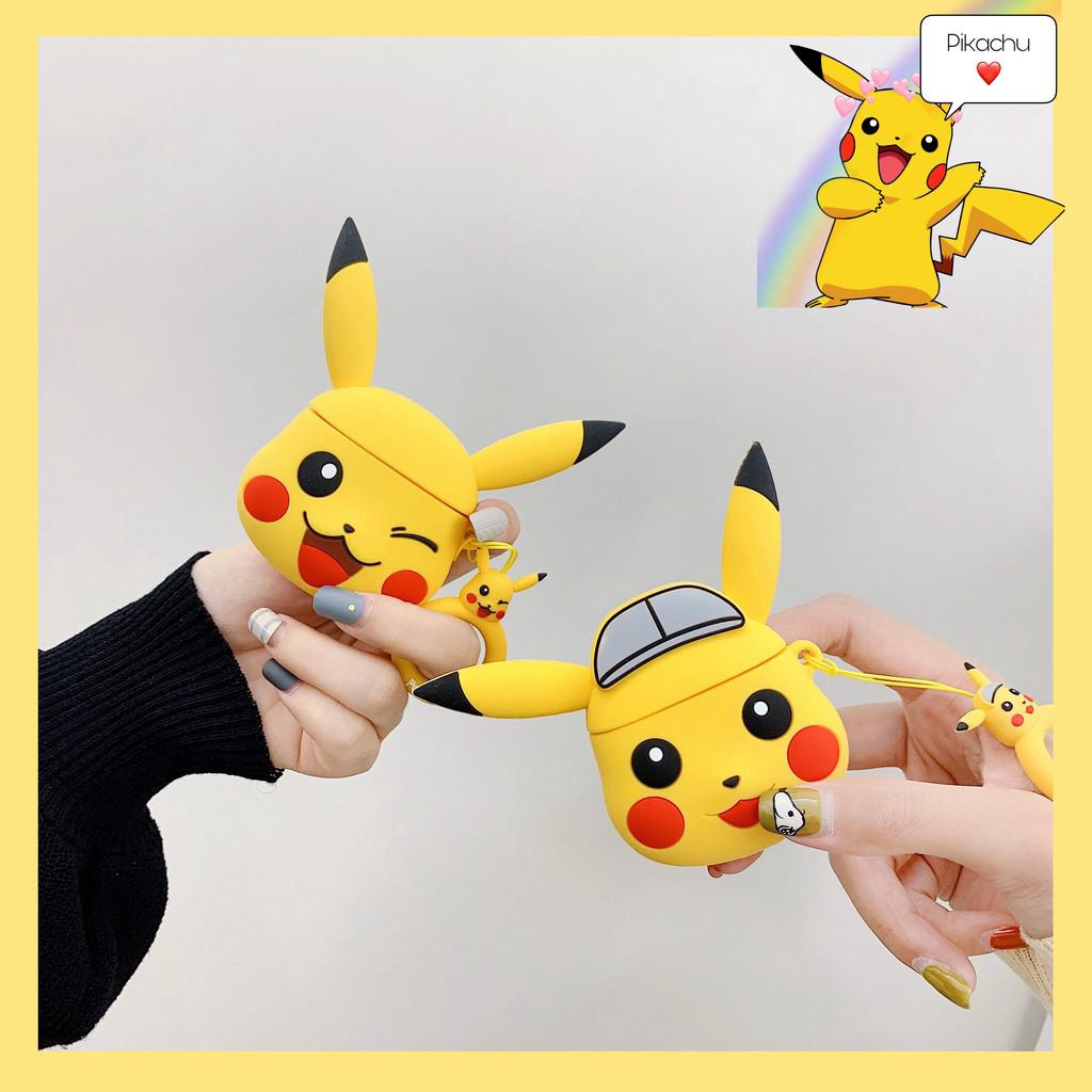 Hộp nhựa đựng tai nghe Airpods nhiều màu hình Pikachu dễ thương