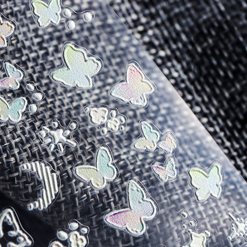 Miếng Dán Trang Trí Móng Tay Hình Bướm / Mặt Trăng / Ngôi Sao Màu Gradient Diy