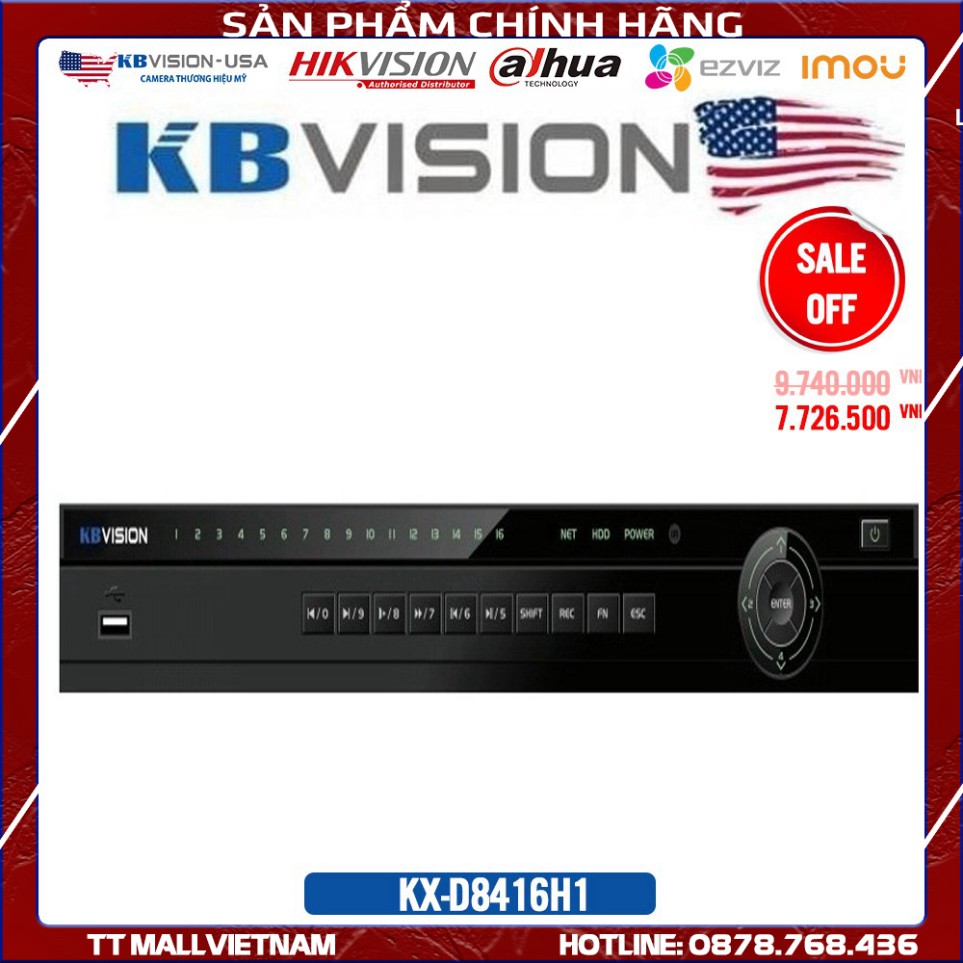 {Chất Lượng Hàng Đầu} Đầu ghi 16 kênh 5 in 1 KBVISION KX-D8416H1