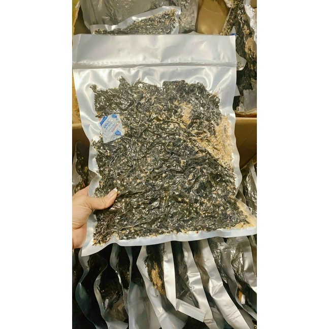 Rong biển cháy tỏi hút chân không túi 1 kg