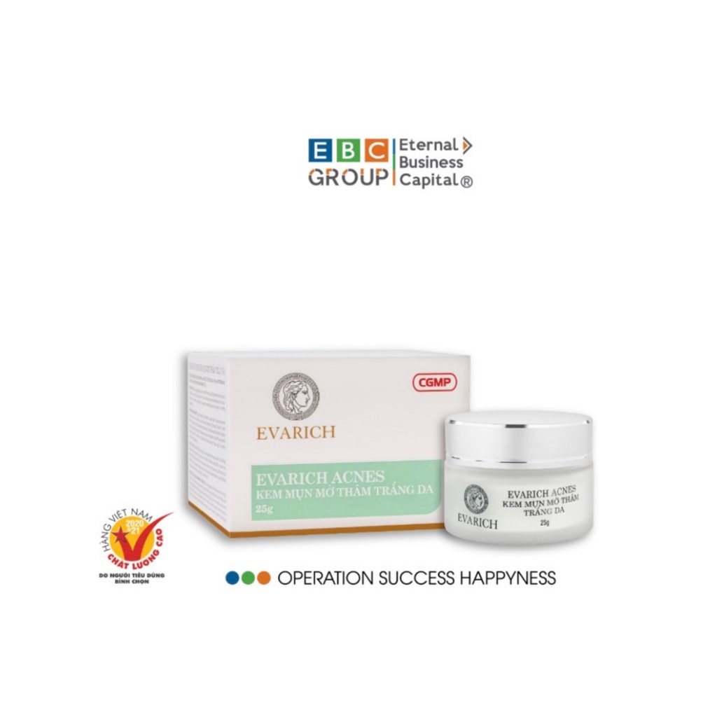 Kem mụn mờ thâm trắng da Evarich Acnes 25gr