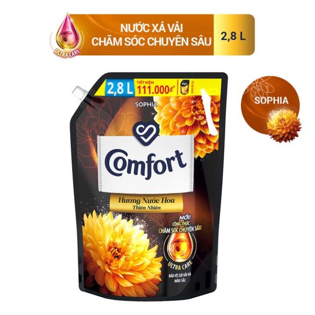 Hot Nước xả làm mềm vải Comfort Chăm sóc Chuyên sâu Một lần xả / Hương nước hoa thiên nhiên túi 2.8L hot