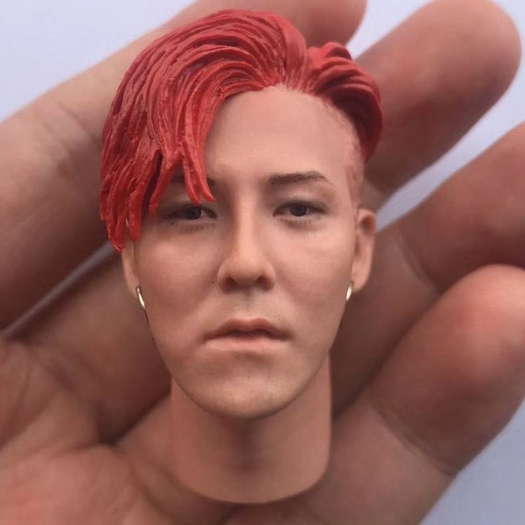 [Ảnh thật] Mô hình đầu head G Dragon Bigbang tóc đỏ 1/6, 12 inch - Custom Figure