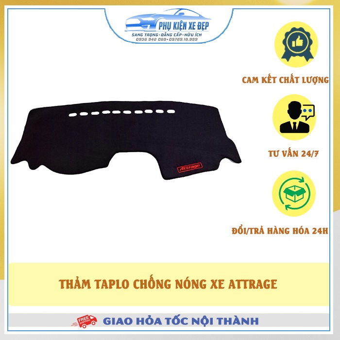 Thảm taplo ô tô lông cừu HÀNG LOẠI I xe Attrage [MỚI NHẤT] có 3 lớp chống Trượt