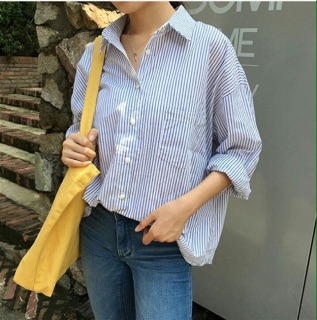 [ORDER]  áo sơ mi basic trắng sọc xanh💙