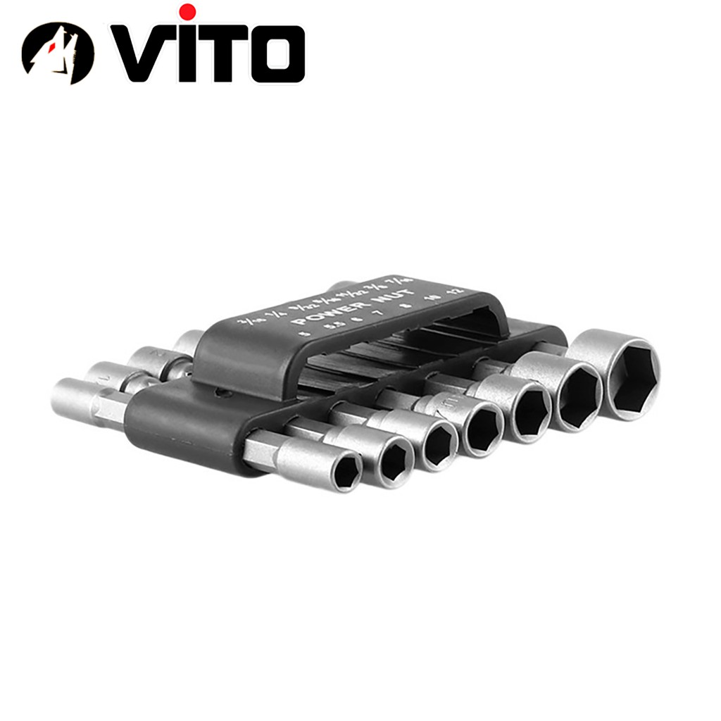 Bộ 14 Khẩu Tuýp Vặn Ốc VITO Lục Giác Gắn Máy Khoan Đầu Vít Bắn Tôn