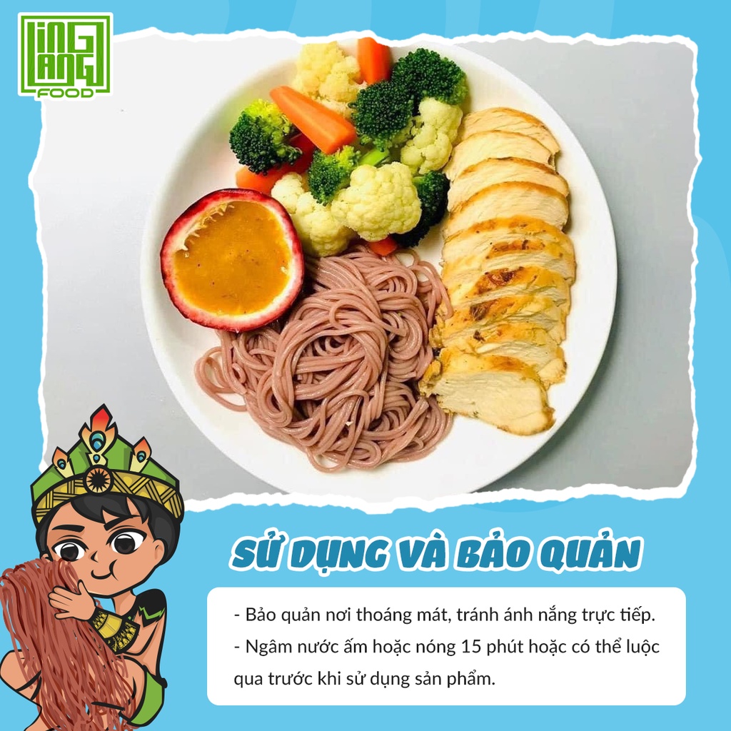 Bún gạo lứt huyết rồng giảm cân Ling Lang Food, bún khô gạo lứt thực dưỡng