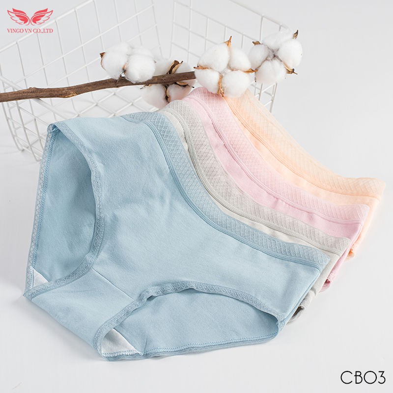 COMBO 3 Quần lót nữ cotton kháng khuẩn VINGO 3/4 cạp phối lưới co giãn thoải mái thoáng khí cao cấp CB03 VNGO | BigBuy360 - bigbuy360.vn