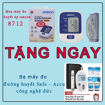 [ BH CHÍNH HÃNG ]Máy đo huyết áp bắp tay Omron HEM-8712 + Tặng Máy đo đường huyết Safe-Accu