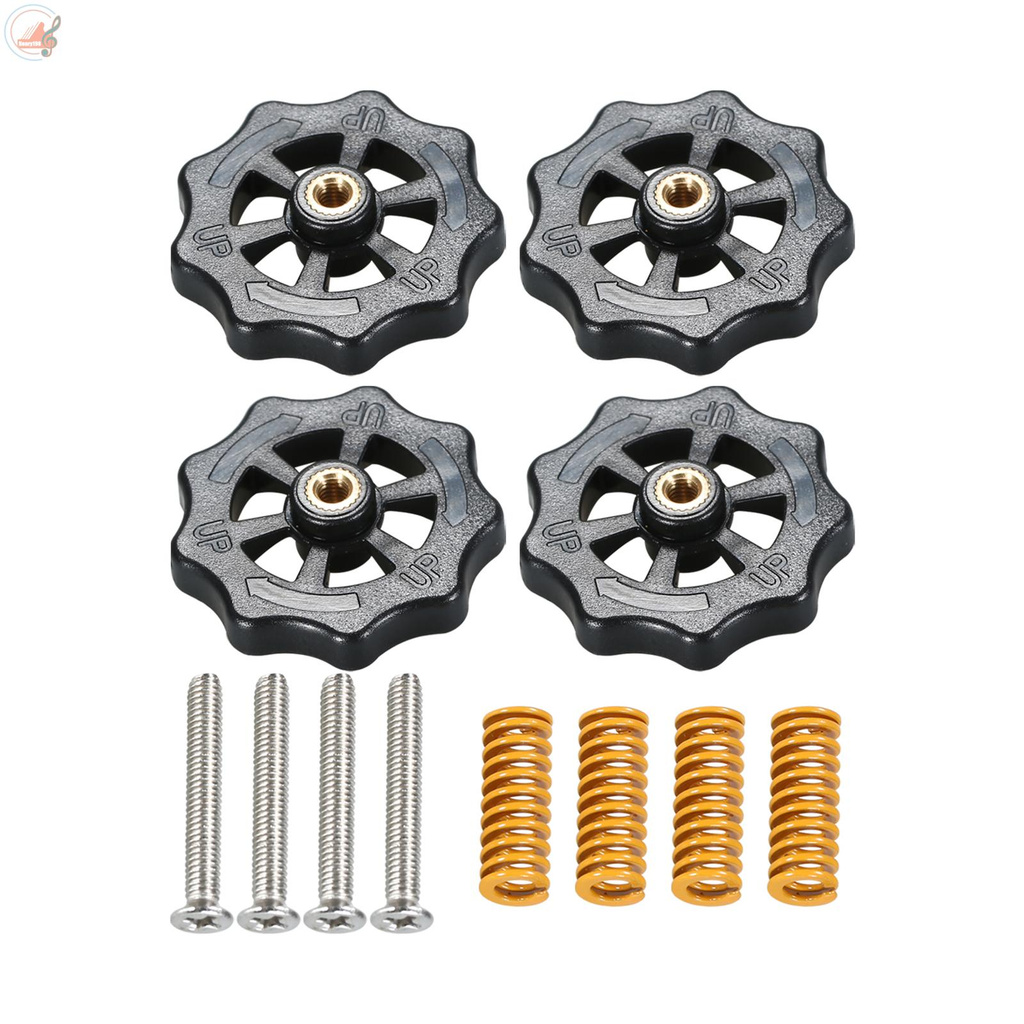 Aibecy 4pcs Upgraded Hand Twist Leveling Nut Diameter 40mm + 4pcs Heated Bed Compression Mould Die Springs + 4pcs M4x30mm Screws Compatible with Anet A8 ET4PRO ET5 Creality Ender-3 3D Printer