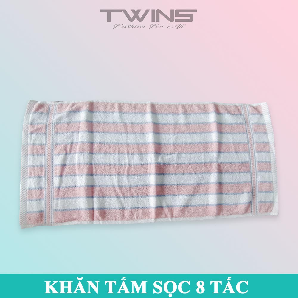 Khăn tắm cotton cao cấp đa năng Hachiba sọc 8 tấc thấm hút nước tốt bền màu không xù lông (shop giao màu ngẫu nhiên)