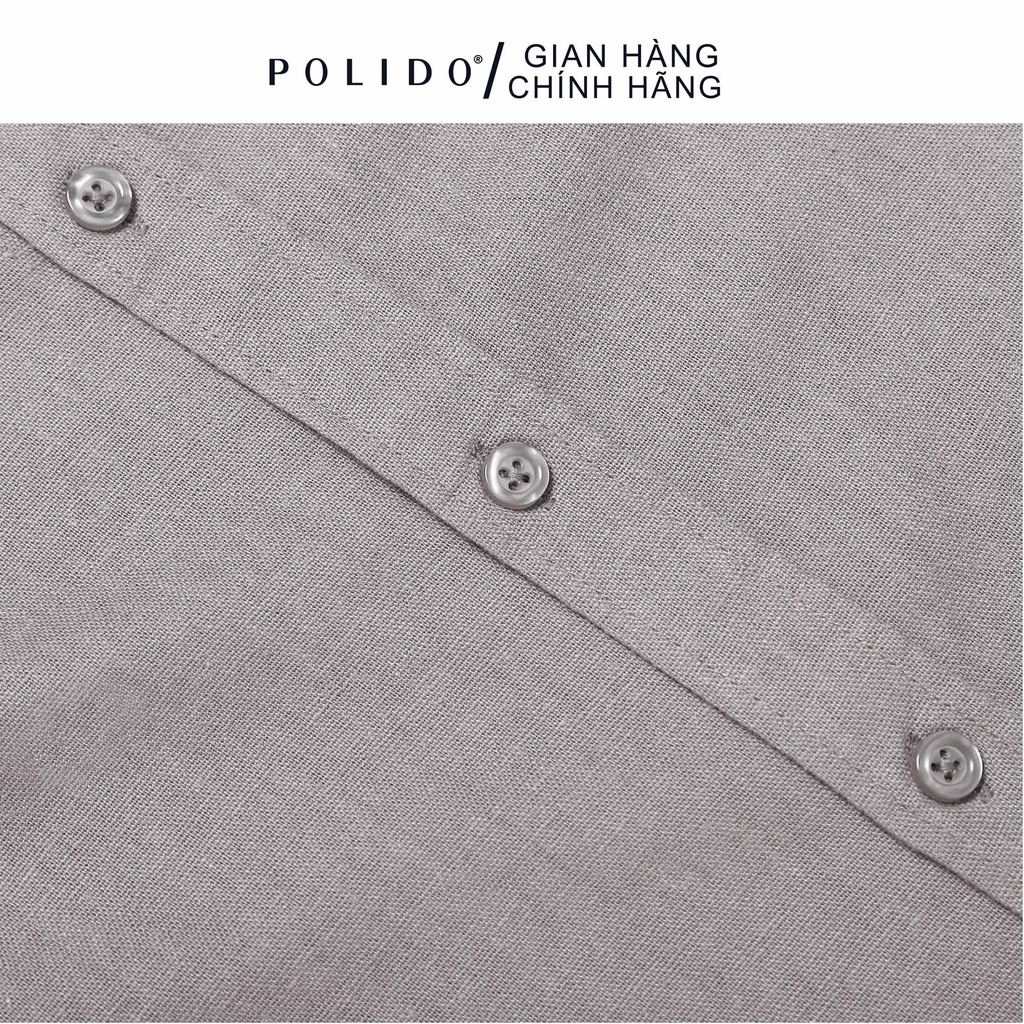 Áo Sơ Mi Dài Tay Đũi CEFFYLO Màu Ghi 100% Cotton Thô, Thấm Hút Tốt, Form Slimfit Thanh Lịch | BigBuy360 - bigbuy360.vn