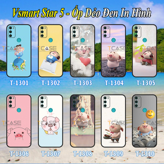 Ốp lưng Vsmart Star 5 - Ốp dẻo đen in hình BST Heo Hồng