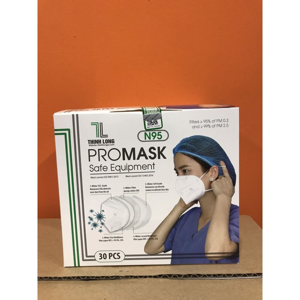 Khẩu trang y tế N95 Promask 5 lớp kháng khuẩn - hộp 30 cái