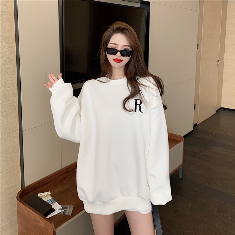 [Bảo trên tikok]Áo Nỉ Tay Dài In Chữ Thời Trang Trẻ Trung Chất Lượng Cao