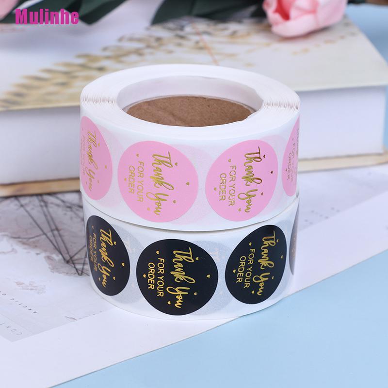 Set 500 Miếng Dán Màu Hồng Đen In Chữ handmade with Your Order