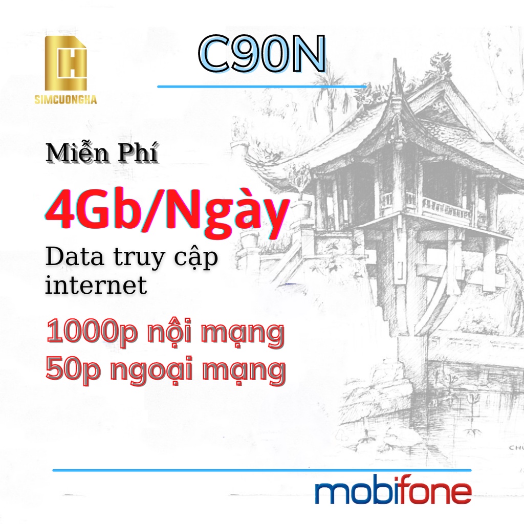 Sim 4g mobifone ❤️FREESHIP❤️ sim data 3g 4g mobiphone trọn gói 1 năm không cần nạp tiền - SIMCUONGHA