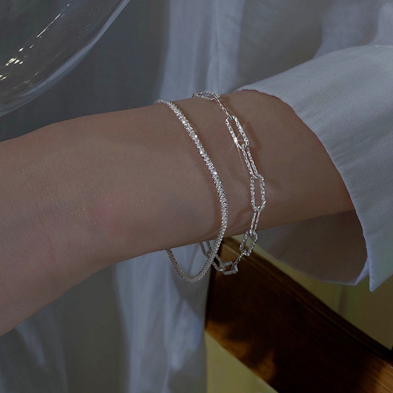 Fancy Vòng Tay Bạc Sterling 925 Sáng Bóng Kim Cương Sáng Kiểu Gợn Sóng Thiên Hà Lấp Lánh Làm Quà Tặng Cho Ngày Lễ Tình Nhân