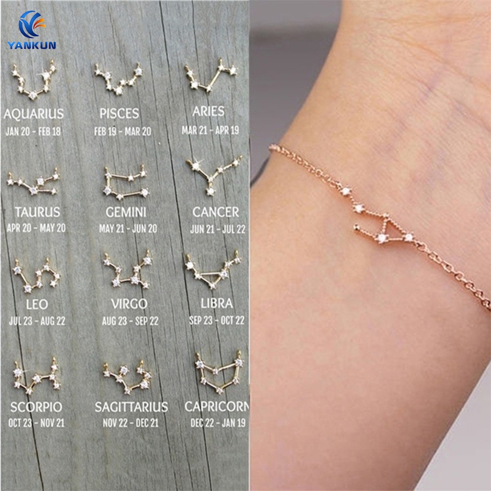 Lắc Tay Cung Hoàng Đạo Đính Đá Độc Đáo Cho Nữ