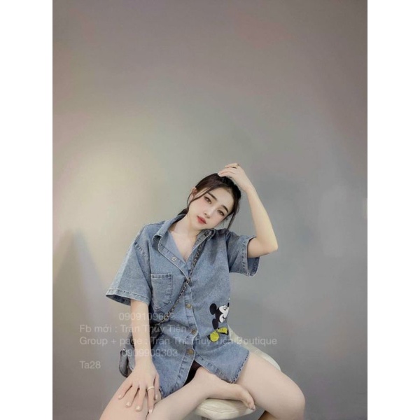 Áo sơ mi bò demi MICKEY
