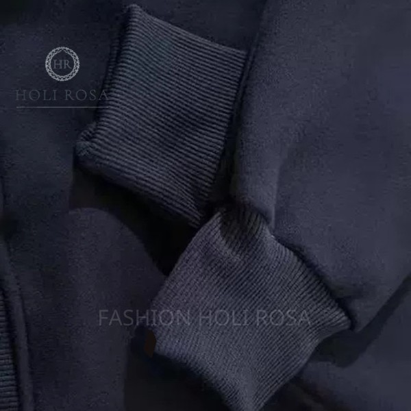Áo nỉ hoodie nam nữ in chữ dáng unisex màu đen one size HOLI ROSA
