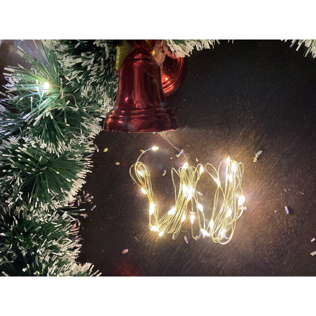 Dây đèn led trang trí fairylight đom đóm sẵn pin nhiều màu sắc 1m 2m0