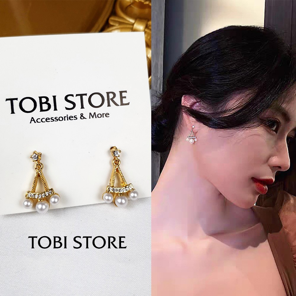 Bông tai nữ TOBI STORE nhiều kiểu dáng khuyên tai nữ giá rẻ dễ thương kiểu tròn, dài, nụ