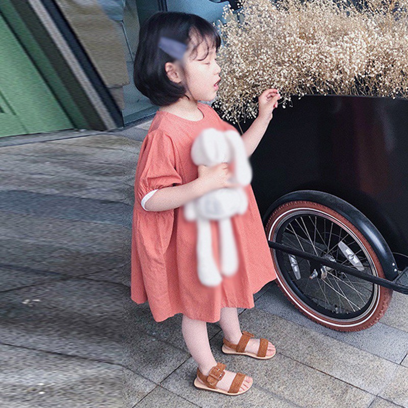 Váy Bé Gái Màu Trơn Phong Cách Hàn Quốc