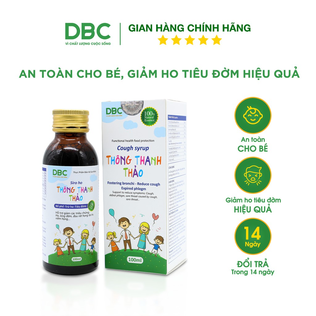 Siro Ho Cho Bé Thông Thanh Thảo DƯỢC BẢO CHÂU Hỗ Trợ Giảm Ho, Long Đờm TP02-0008