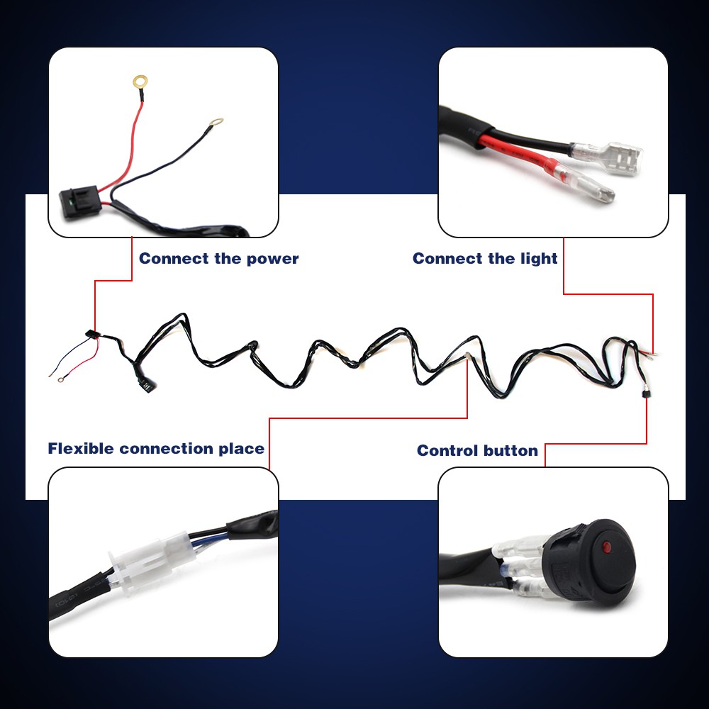 Bộ Dây Điện Klpu Có Công Tắc Và Rơ Le Kết Nối Đèn Led Cho Xe Hơi / Làm Việc