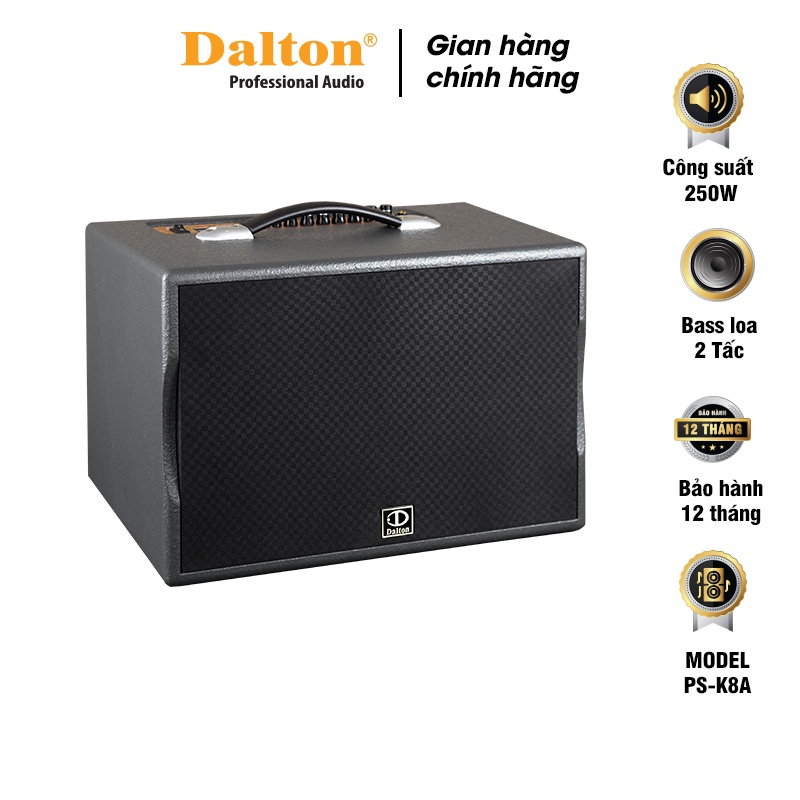 Loa di động karaoke Dalton PS-K8A, công suất 250W, bass 2 tấc - HÀNG CHÍNH HÃNG