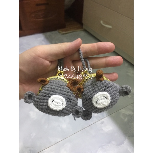 Túi đựng tỏi cho bé sơ sinh hình con trâu vàng ất sửa made by huong