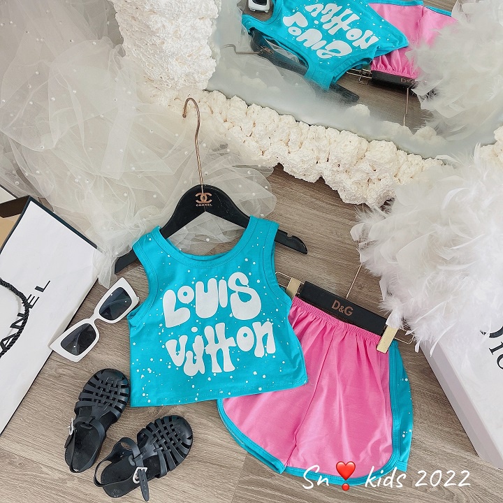 BỘ HÈ 3 Lỗ Phối Sắc SIze Đại cho bé gái siêu cute kèm ảnh thật (dáng áo croptop)