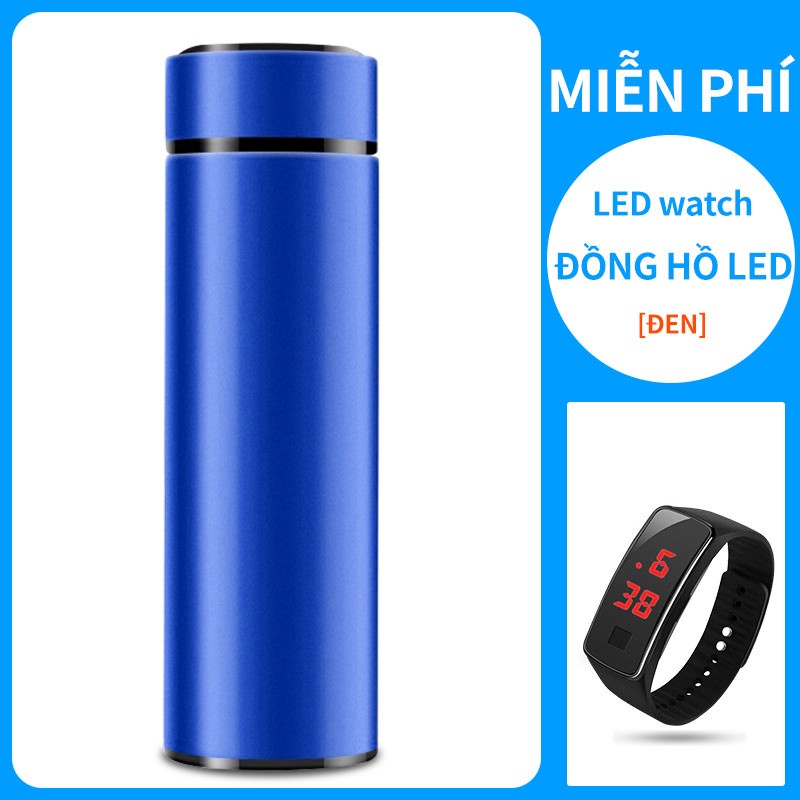 Bình Nước Giữ Nhiệt Cao Cấp - Nhiệt Kế Thông Minh Có đồng hồ LED miễn phí