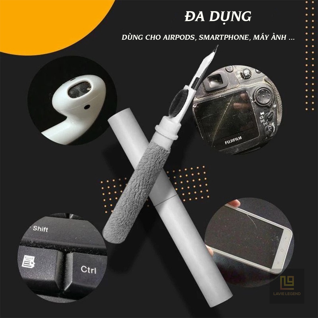 Bút vệ sinh airpod , tai nghe bluetooth đa năng làm sạch airpods điện thoại/máy ảnh mọi ngóc ngách